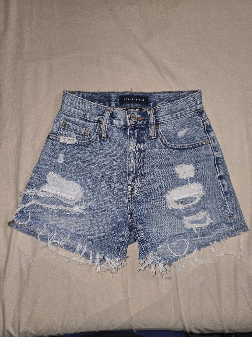 Aeropostale Light Blue Ripped Denim Cutoff Shorts